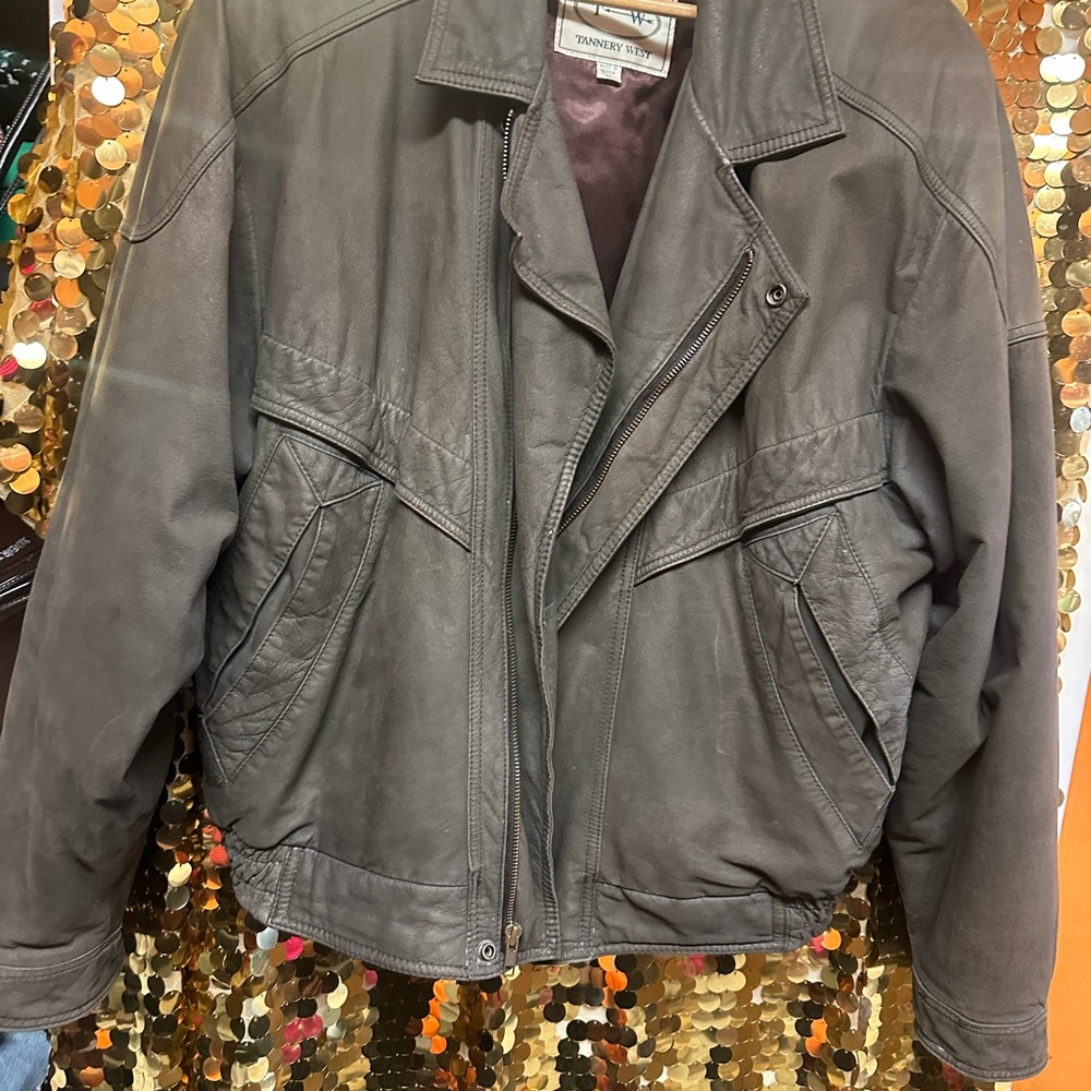 Tannery West Dark Brown Bomber Jacket